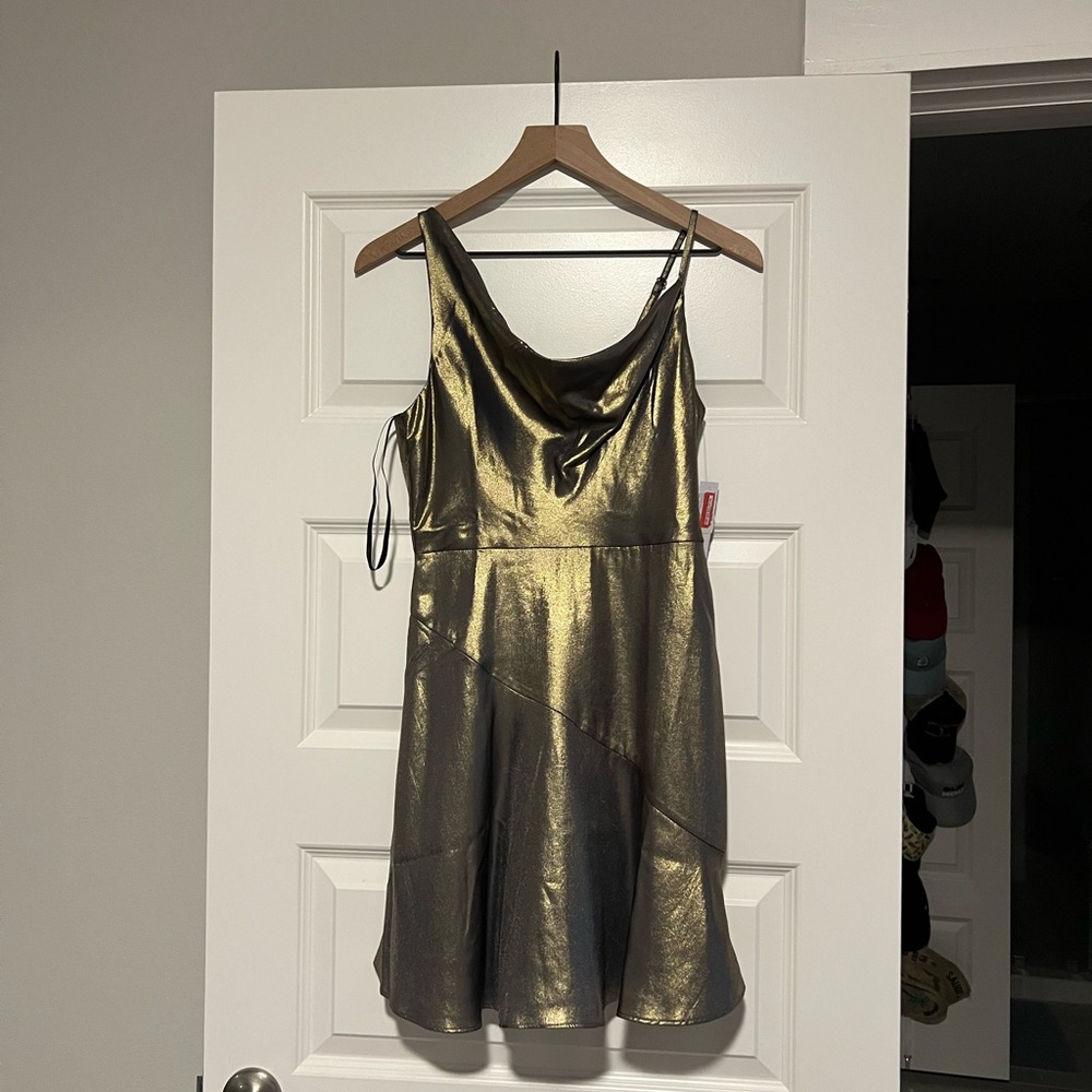 Donna Morgan Gold Mini Dress